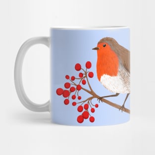 European Robin Winter Bird Mug